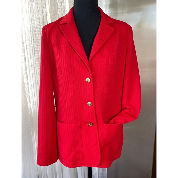 Vintage 80s blazer, cherry red, woman unlined jacket, Hobnobber Canada, 4/6 (S) - Picture 7 of 10